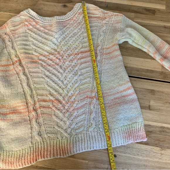 American Eagle Outfitters Cream And Pastel Rainbow Stripe Sweater M - Picture 8 of 8